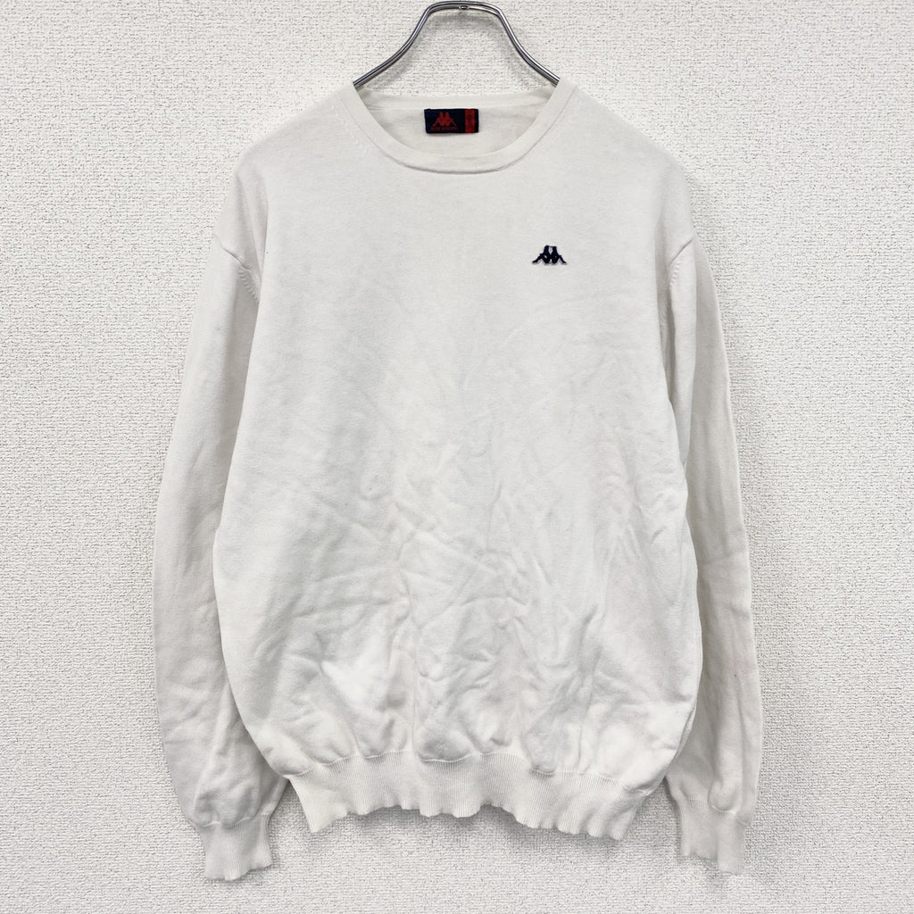 Kappa　カッパ　コットンニットセーター　白　ホワイト　Lサイズ　古着