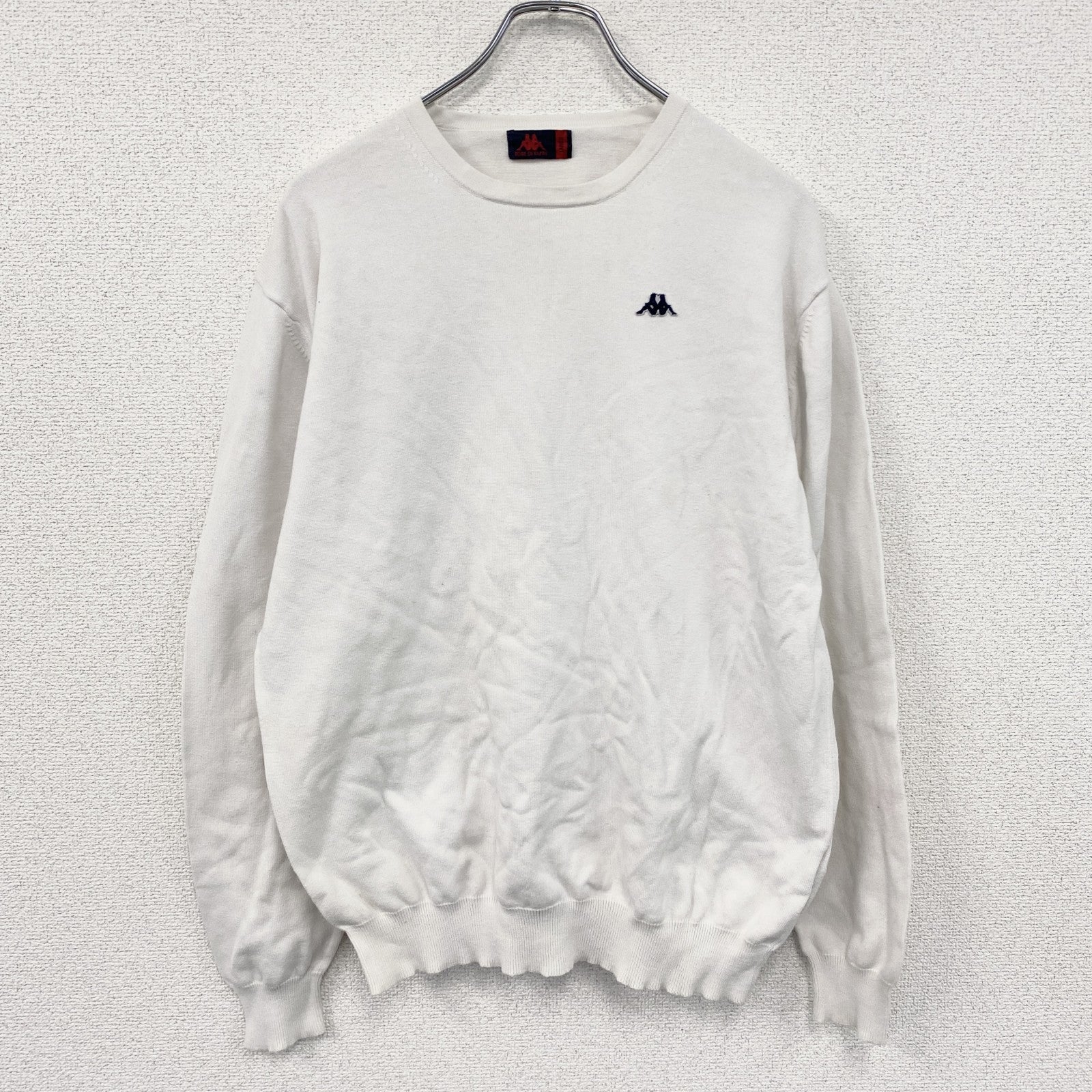 Kappa　カッパ　コットンニットセーター　白　ホワイト　Lサイズ　古着