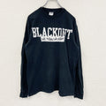 GILDAN　ギルダン　長袖プリントTシャツ/ロンT　スカル　骸骨　黒　ブラック　Mサイズ　古着