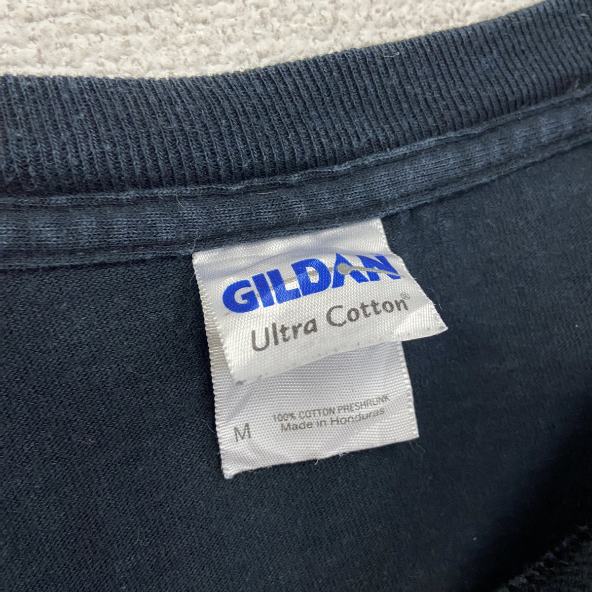 GILDAN　ギルダン　長袖プリントTシャツ/ロンT　スカル　骸骨　黒　ブラック　Mサイズ　古着