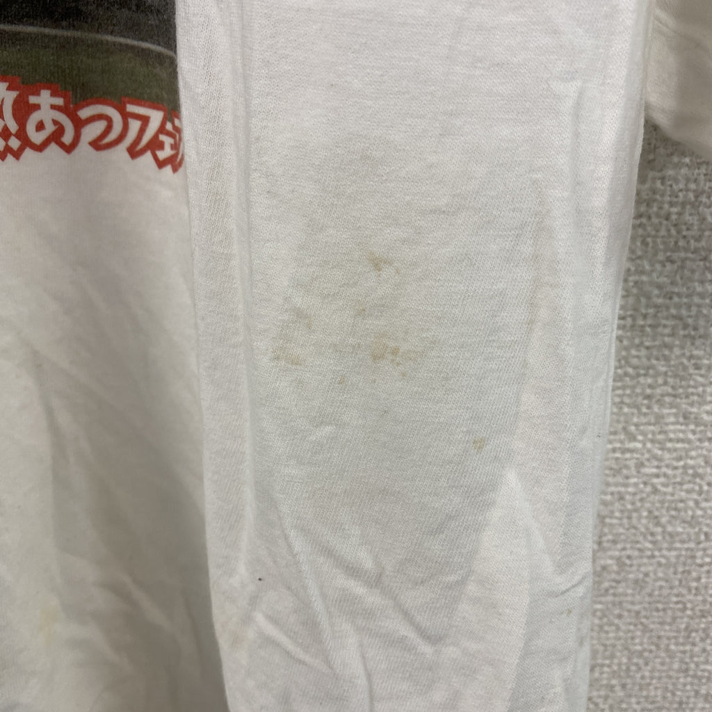 Hanes　ヘインズ　半袖プリントTシャツ　シングルステッチ　ヴィンテージ　白　ホワイト　Lサイズ カットソー メンズ コットン 古着