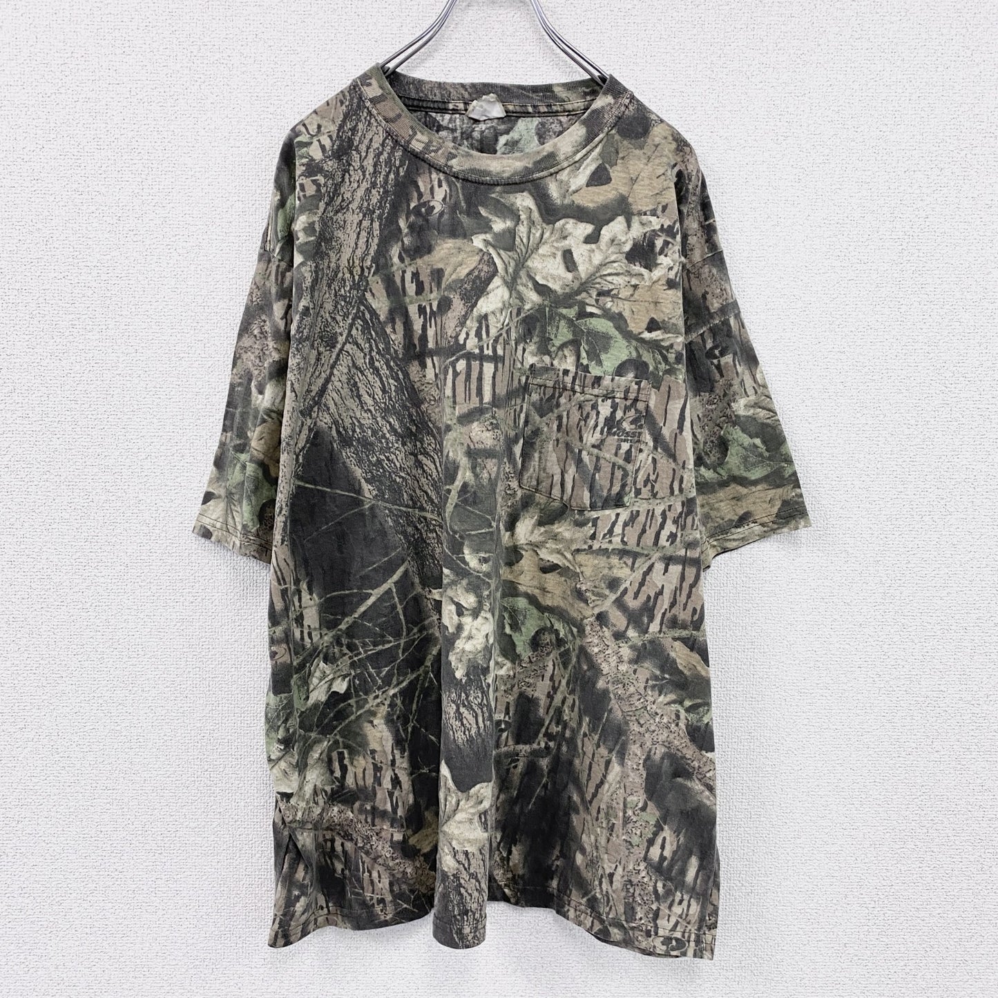 ～00s　MOSSY OAK　半袖プリントTシャツ　ポケットTシャツ　ヴィンテージ　リアルツリー　カモフラ柄　カーキ　