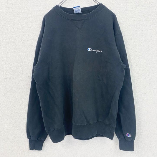 90s　champion　チャンピオン　スウェット/トレーナー　前V　ヴィンテージ　黒　ブラック　XLサイズ