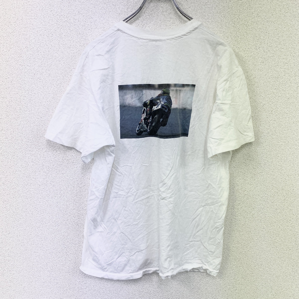 Hanes　ヘインズ　半袖プリントTシャツ　シングルステッチ　ヴィンテージ　白　ホワイト　Lサイズ カットソー メンズ コットン 古着