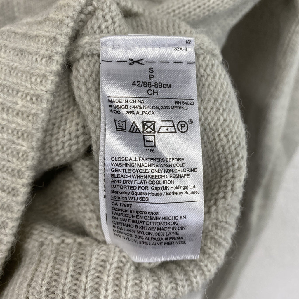 BANANA REPUBLIC　バナナリパブリック　アルパカ混ウールニットカーディガン　灰色　グレー　Sサイズ　古着