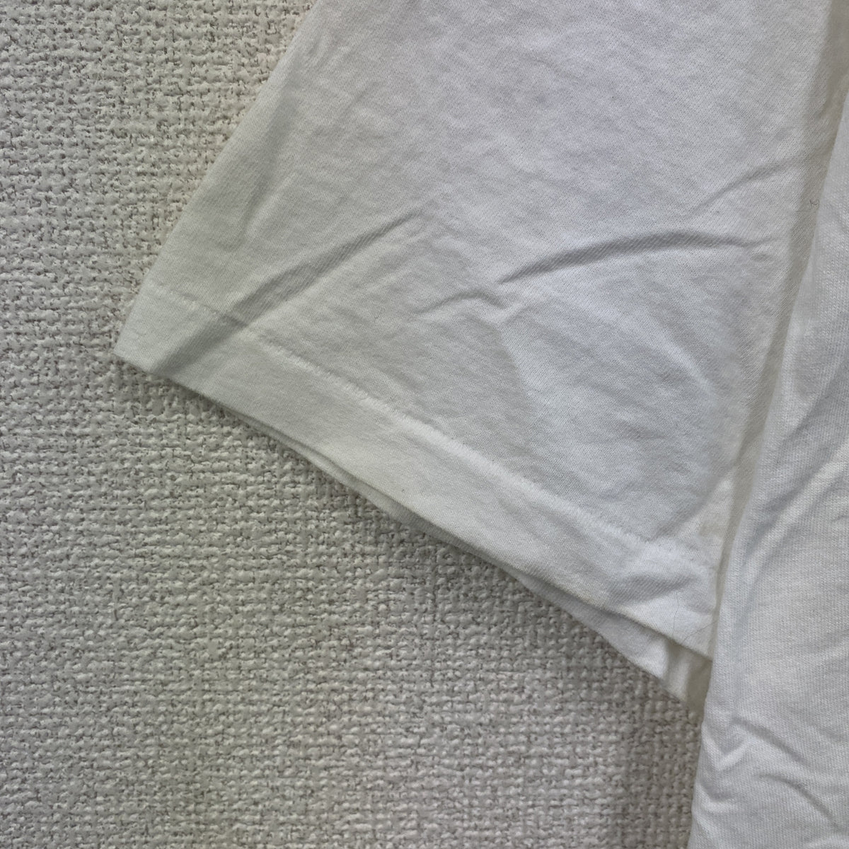 Hanes　ヘインズ　半袖プリントTシャツ　シングルステッチ　ヴィンテージ　白　ホワイト　Lサイズ カットソー メンズ コットン 古着