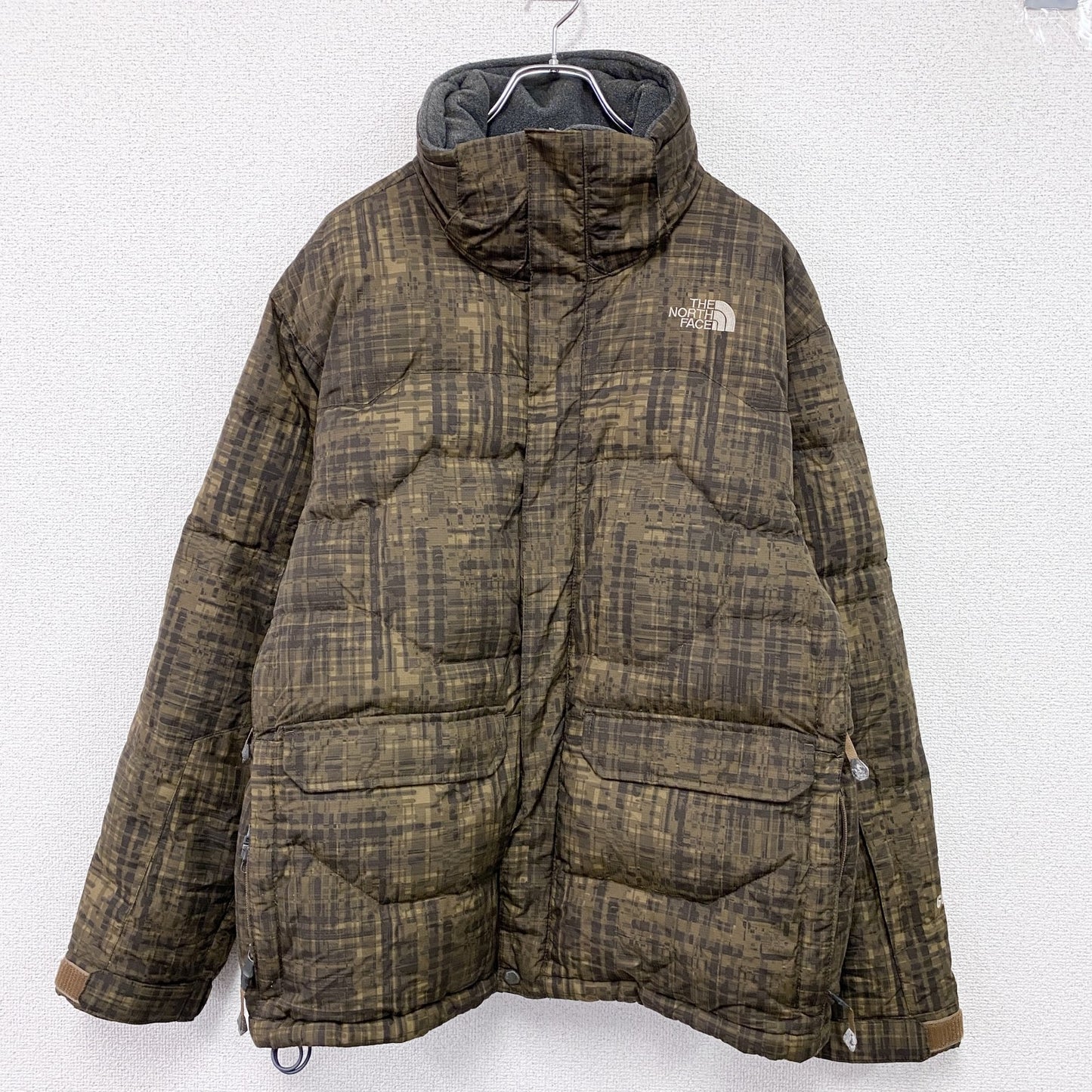THE NORTH FACE ザノースフェイス　PRODIGY PRINT DOWN JACKET　ダウンジャケット　総柄　カーキ　Sサイズ