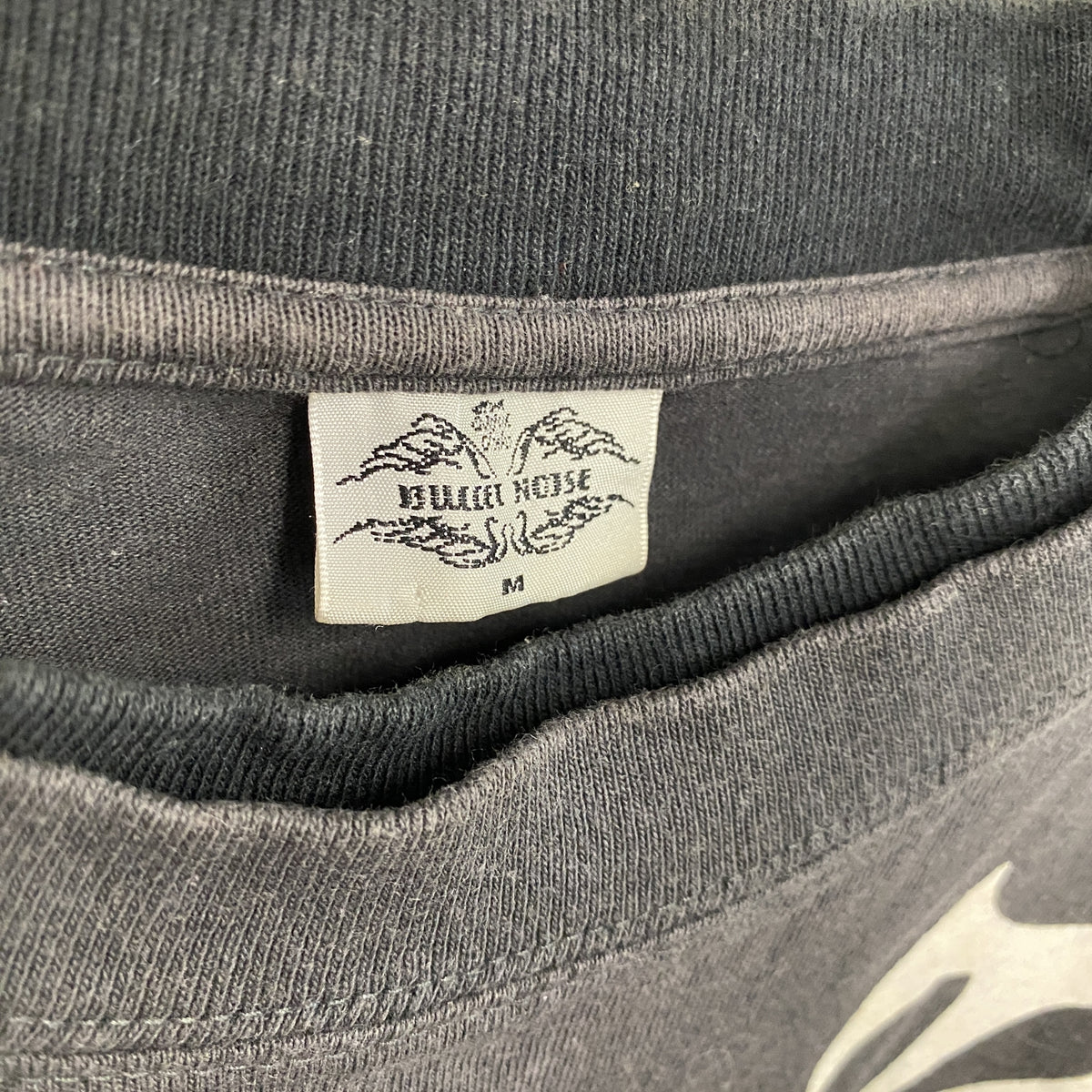 BULLET NOISE　バレットノイズ　長袖Tシャツ/ロンT　フェイクレイヤード　黒　ブラック　Mサイズ カットソー メンズ コットン 古着