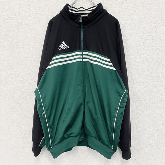 古着 used　90s　adidas　アディダス　長袖トラックジャケット　フルジップジャージ　ヴィンテージ　緑　XLサイズ