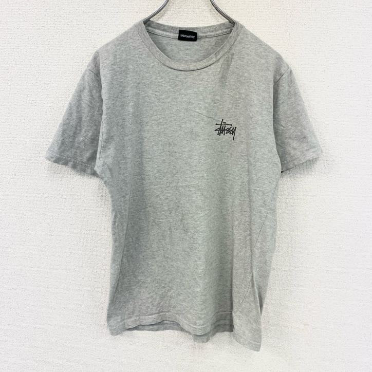 STUSSY　ステューシー　半袖プリントTシャツ　グレー　Sサイズ　古着