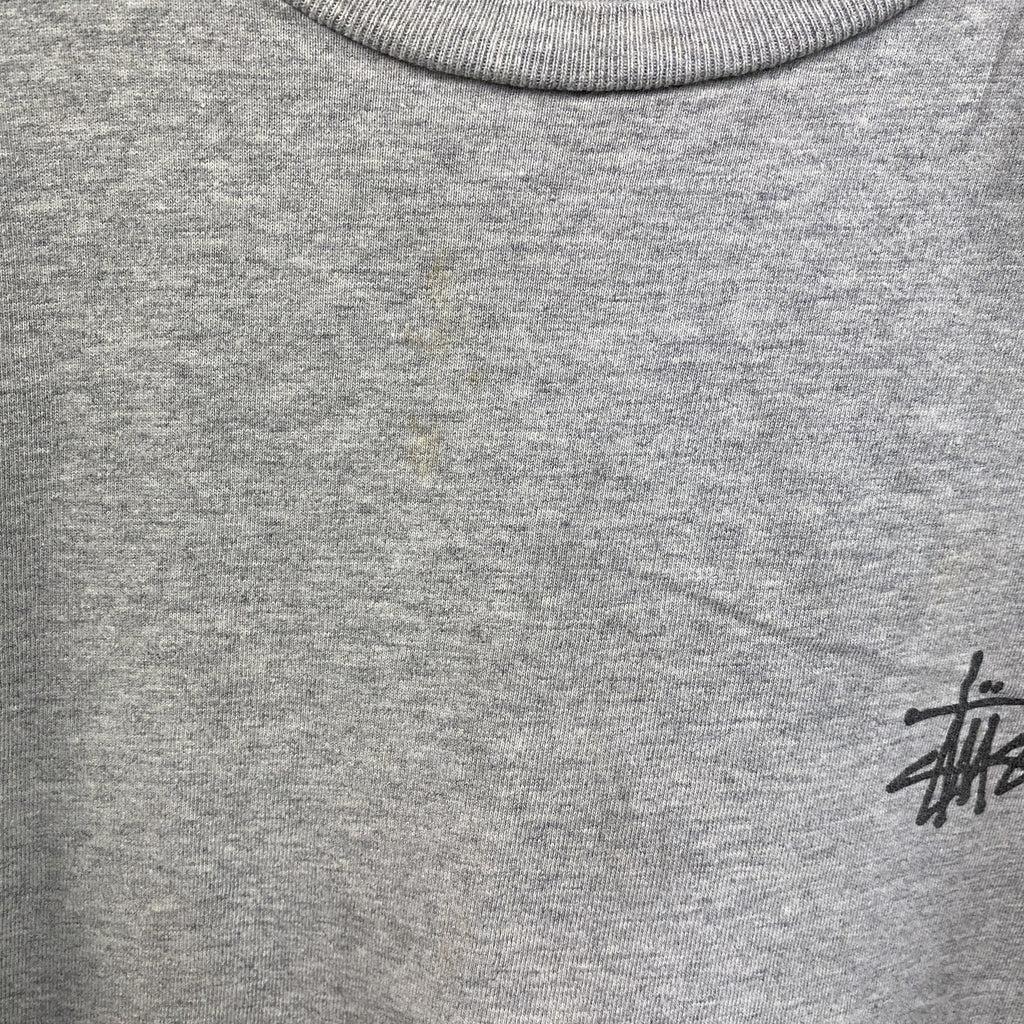 STUSSY　ステューシー　半袖プリントTシャツ　グレー　Sサイズ　古着