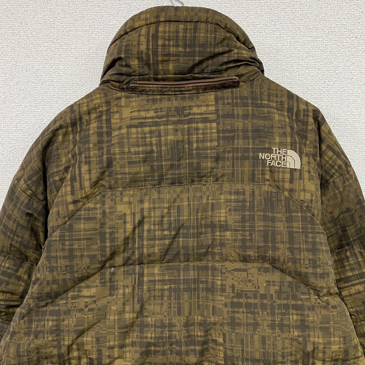 THE NORTH FACE ザノースフェイス　PRODIGY PRINT DOWN JACKET　ダウンジャケット　総柄　カーキ　Sサイズ