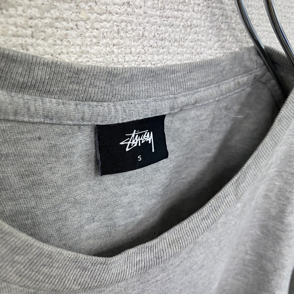 STUSSY　ステューシー　半袖プリントTシャツ　グレー　Sサイズ　古着