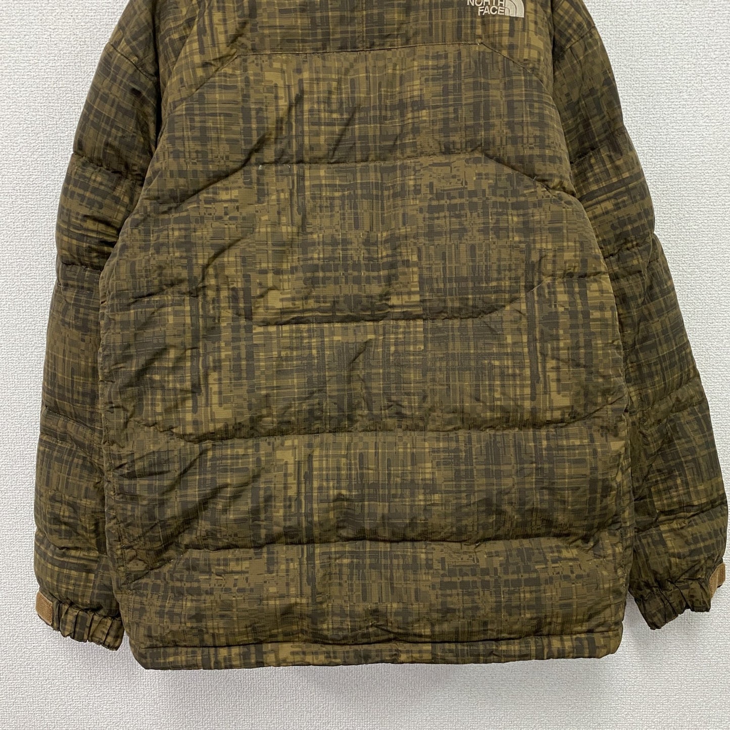 THE NORTH FACE ザノースフェイス　PRODIGY PRINT DOWN JACKET　ダウンジャケット　総柄　カーキ　Sサイズ