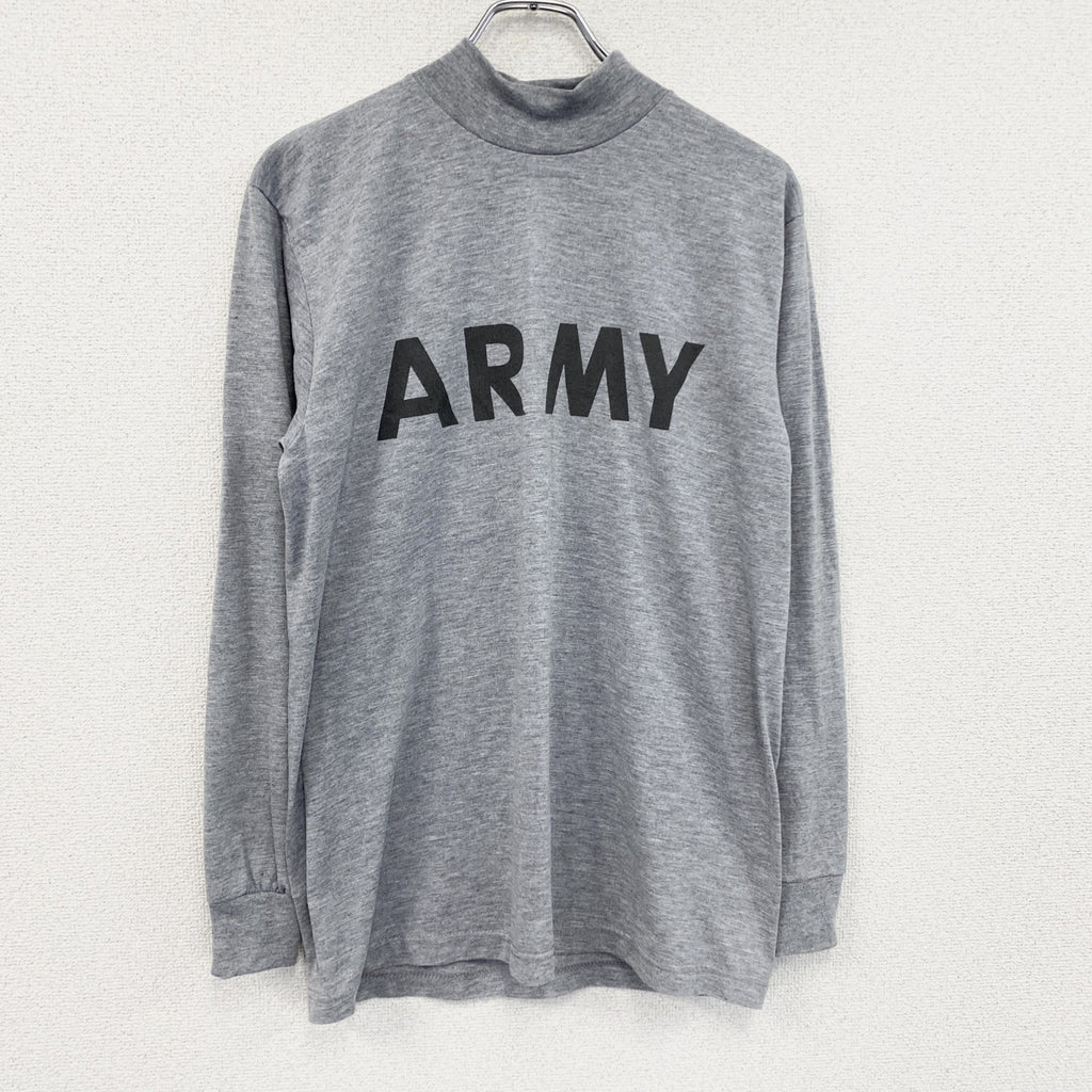 ARMY　アーミー　長袖Tシャツ/ロンT　ミリタリーTシャツ　灰色　グレー　Sサイズ　古着