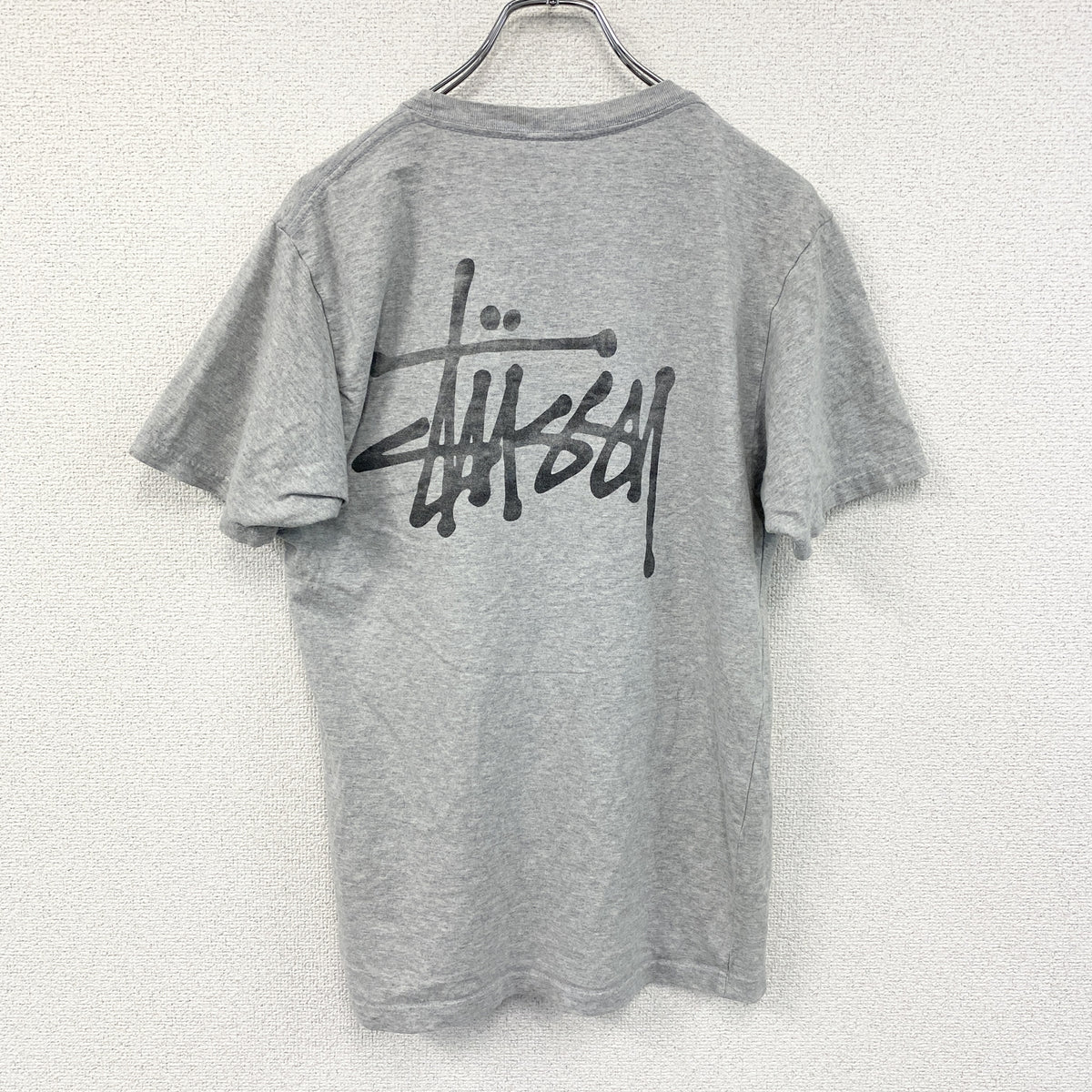 STUSSY　ステューシー　半袖プリントTシャツ　グレー　Sサイズ　古着