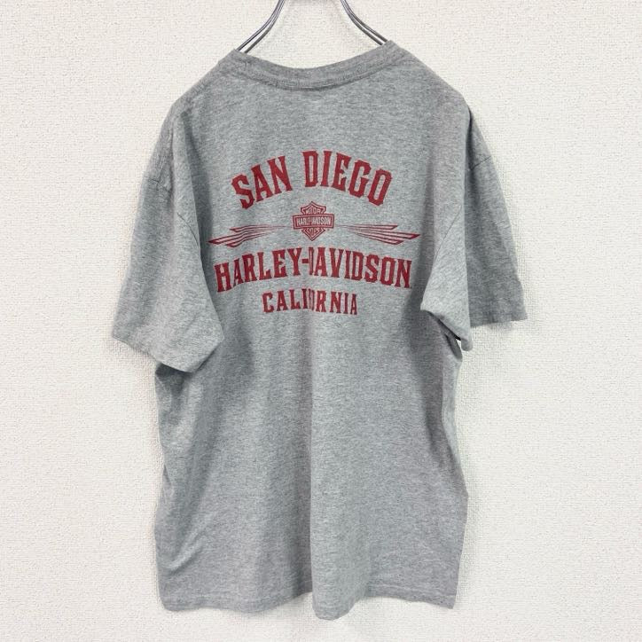 HARLEY DAVIDSON　ハーレーダビッドソン　半袖プリントTシャツ　灰色　グレー