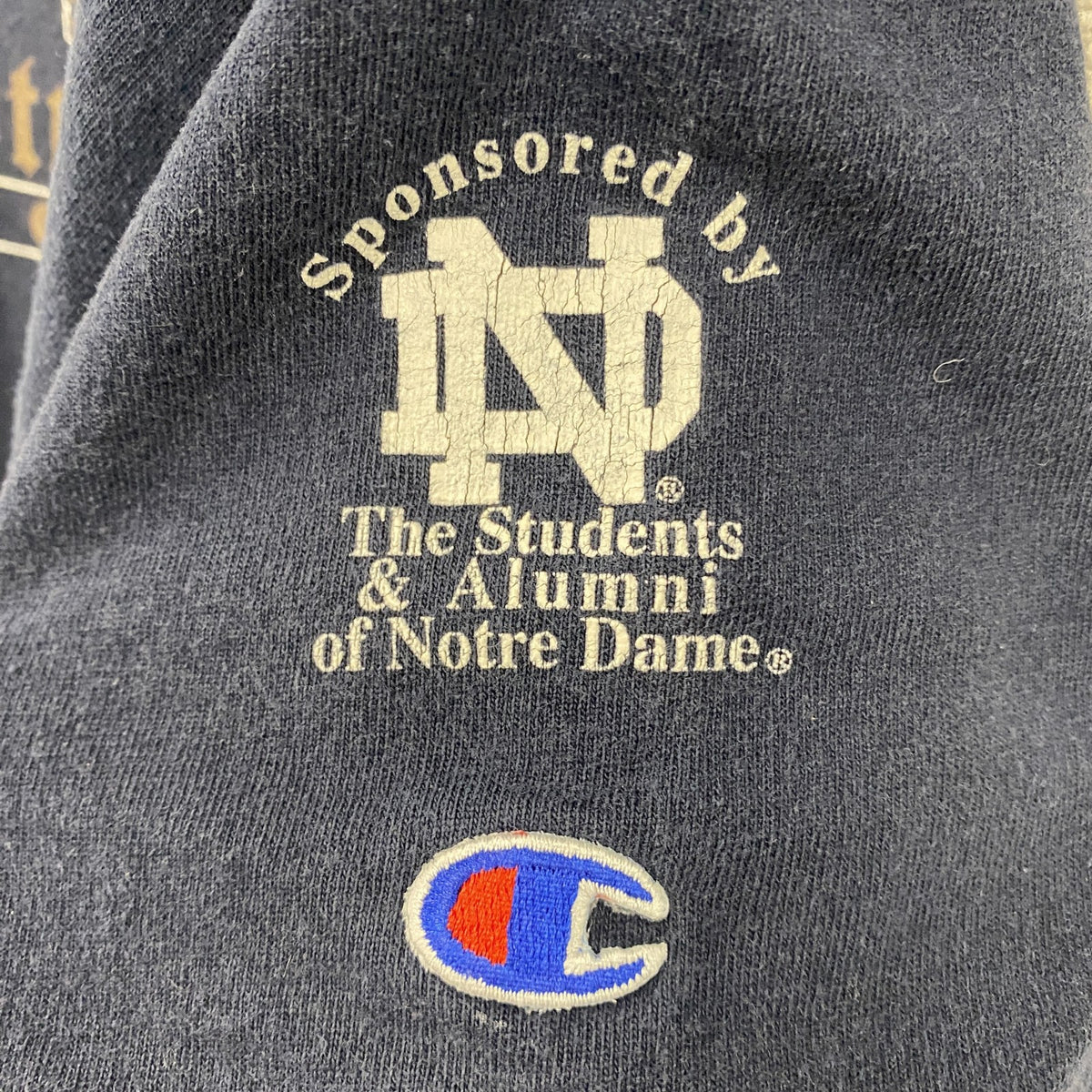 90s　champion チャンピオン　半袖カレッジプリントTシャツ　ノートルダム大学　ネイビー　紺　XLサイズ　　ヴィンテージ　古着