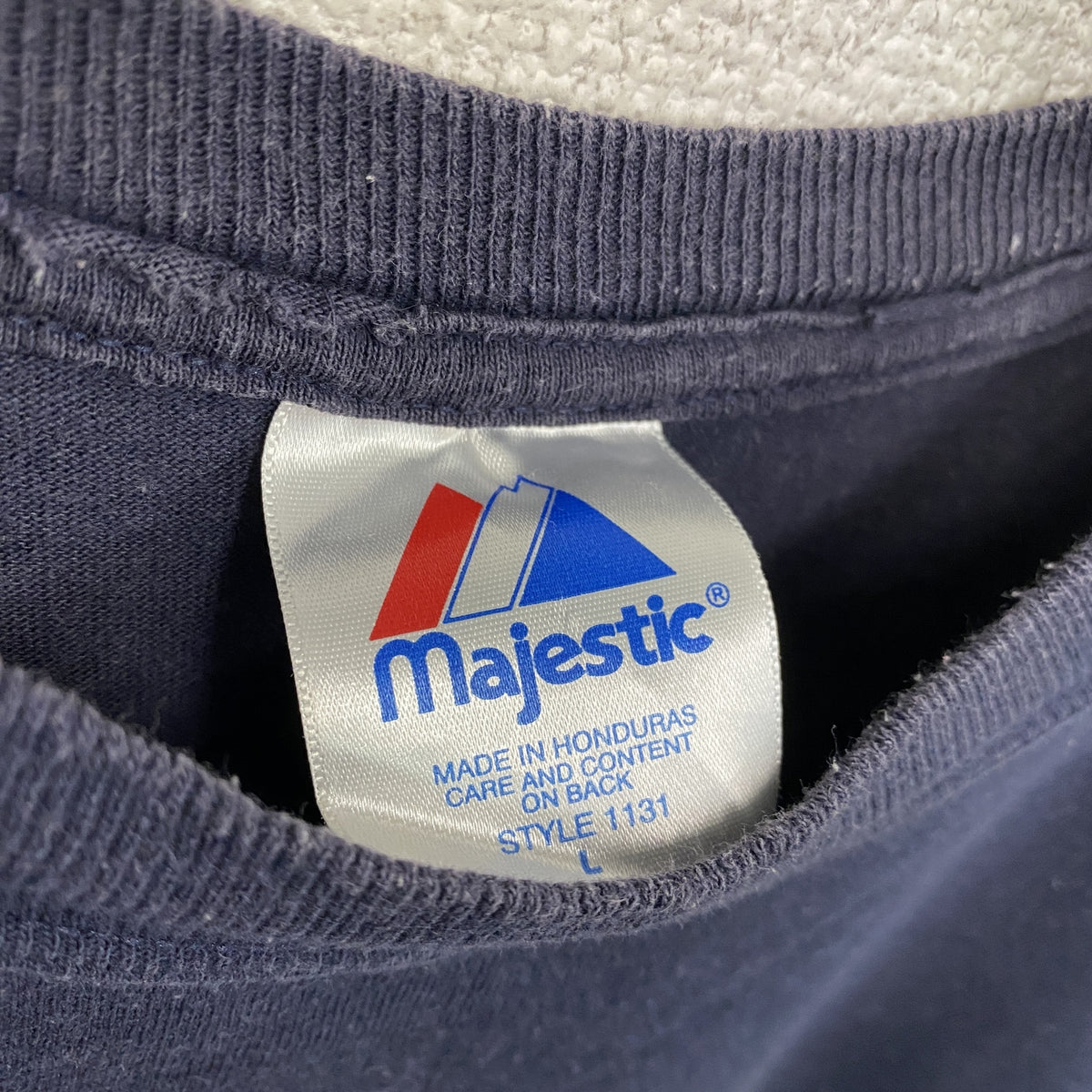 Majestic　マジェスティック　半袖プリントTシャツ　NEW YORK YANKEES　ニューヨークヤンキース　松井秀喜　紺　ネイビー　Lサイズ　古着