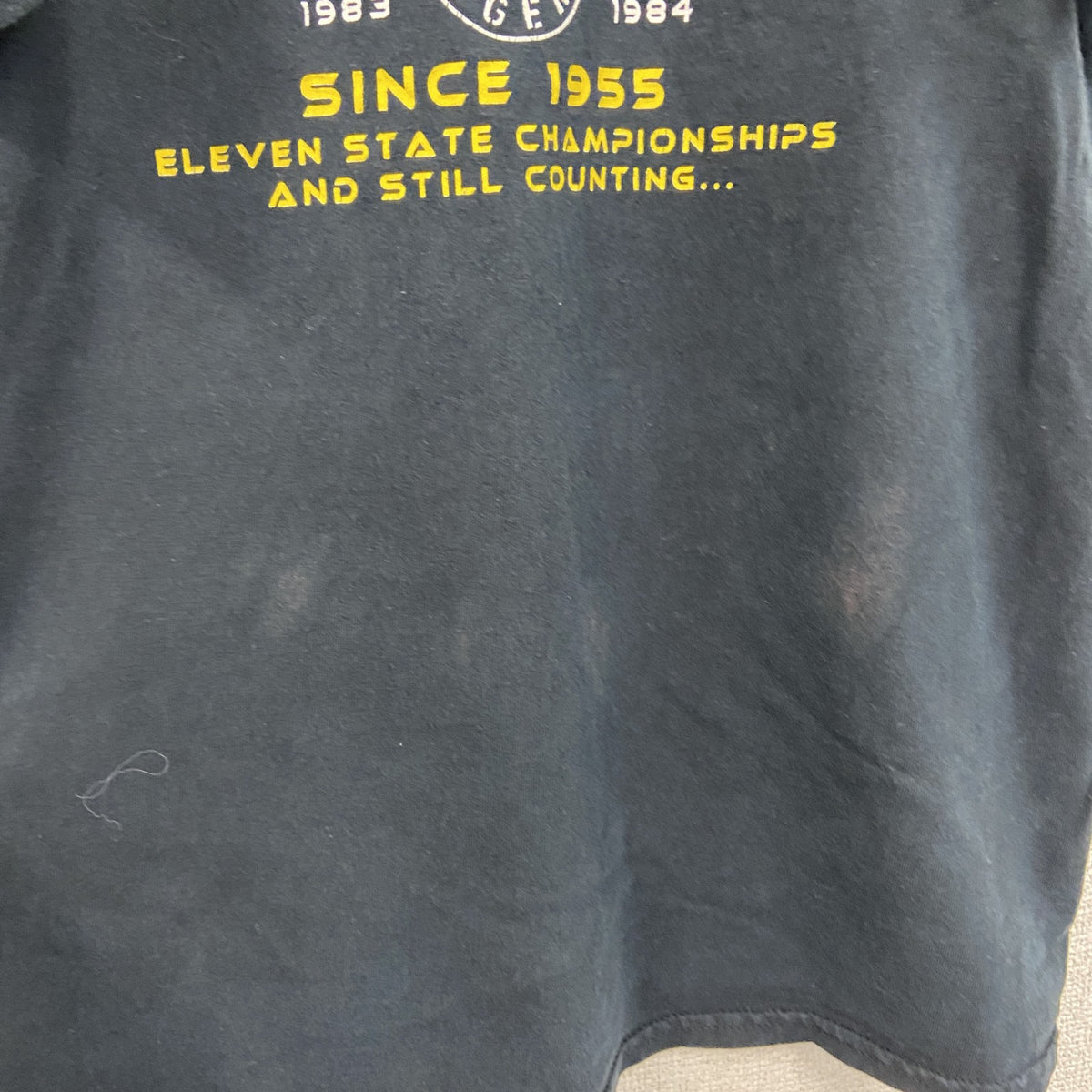 半袖プリントTシャツ　両面プリント　フットボール　黒　ブラック カットソー メンズ 古着