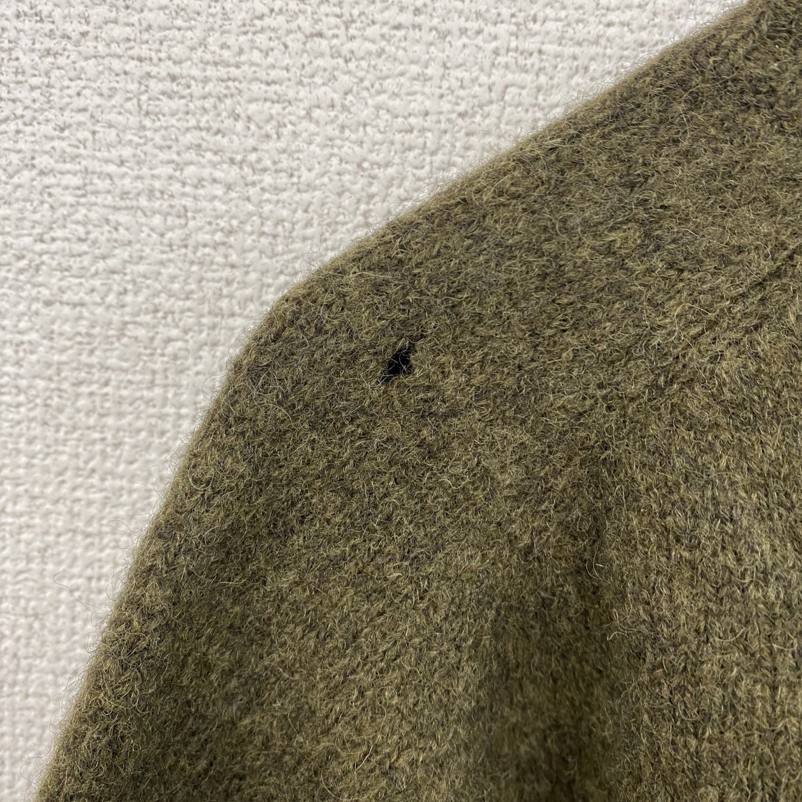 Kappa　カッパ　ウールニットセーター　シェットランドウール　カーキ　2XLサイズ　古着