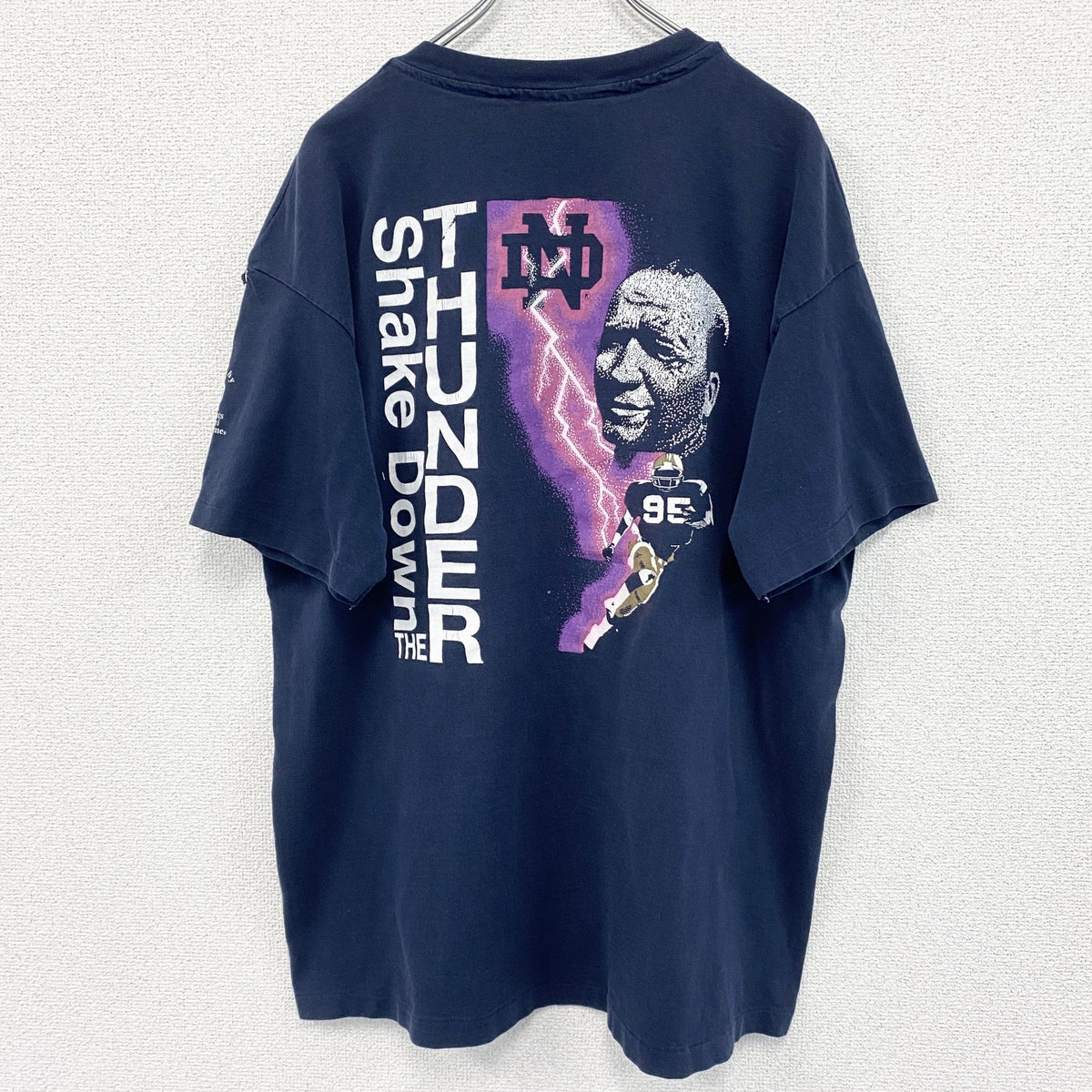 90s　champion チャンピオン　半袖カレッジプリントTシャツ　ノートルダム大学　ネイビー　紺　XLサイズ　　ヴィンテージ　古着
