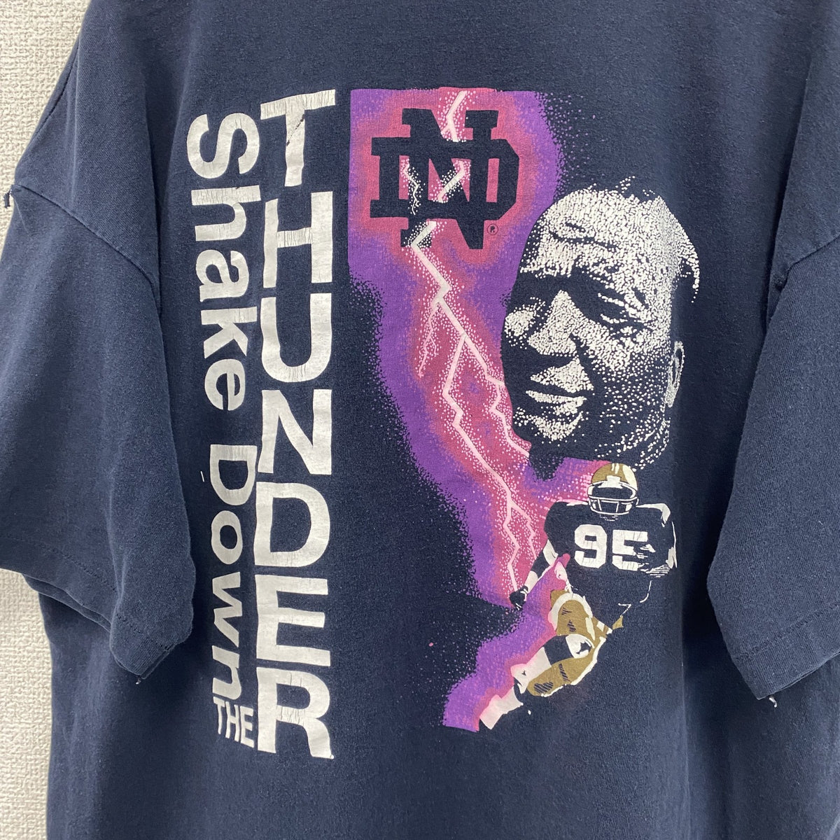 90s　champion チャンピオン　半袖カレッジプリントTシャツ　ノートルダム大学　ネイビー　紺　XLサイズ　　ヴィンテージ　古着