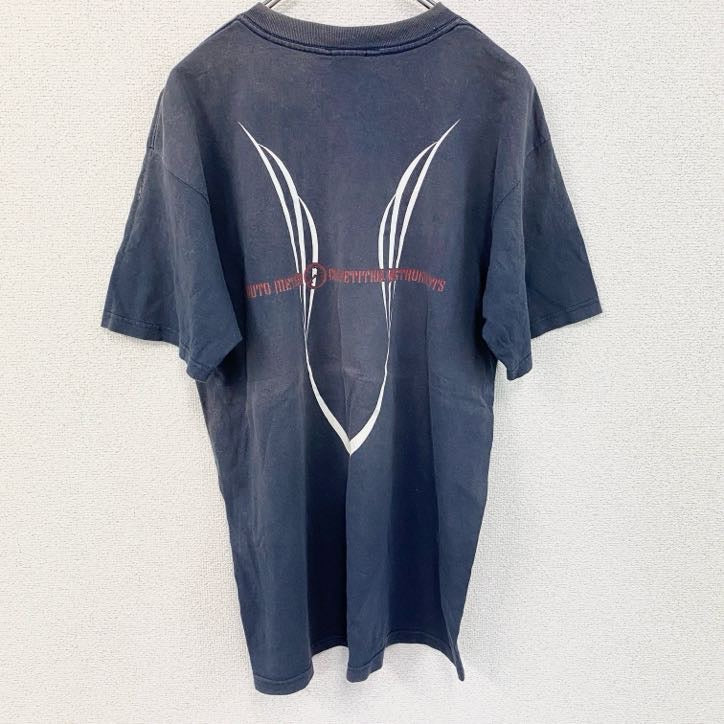 NOBBY COMPANY　ノビーカンパニー　半袖プリントTシャツ　紺　ネイビー　Lサイズ カットソー メンズ コットン 古着