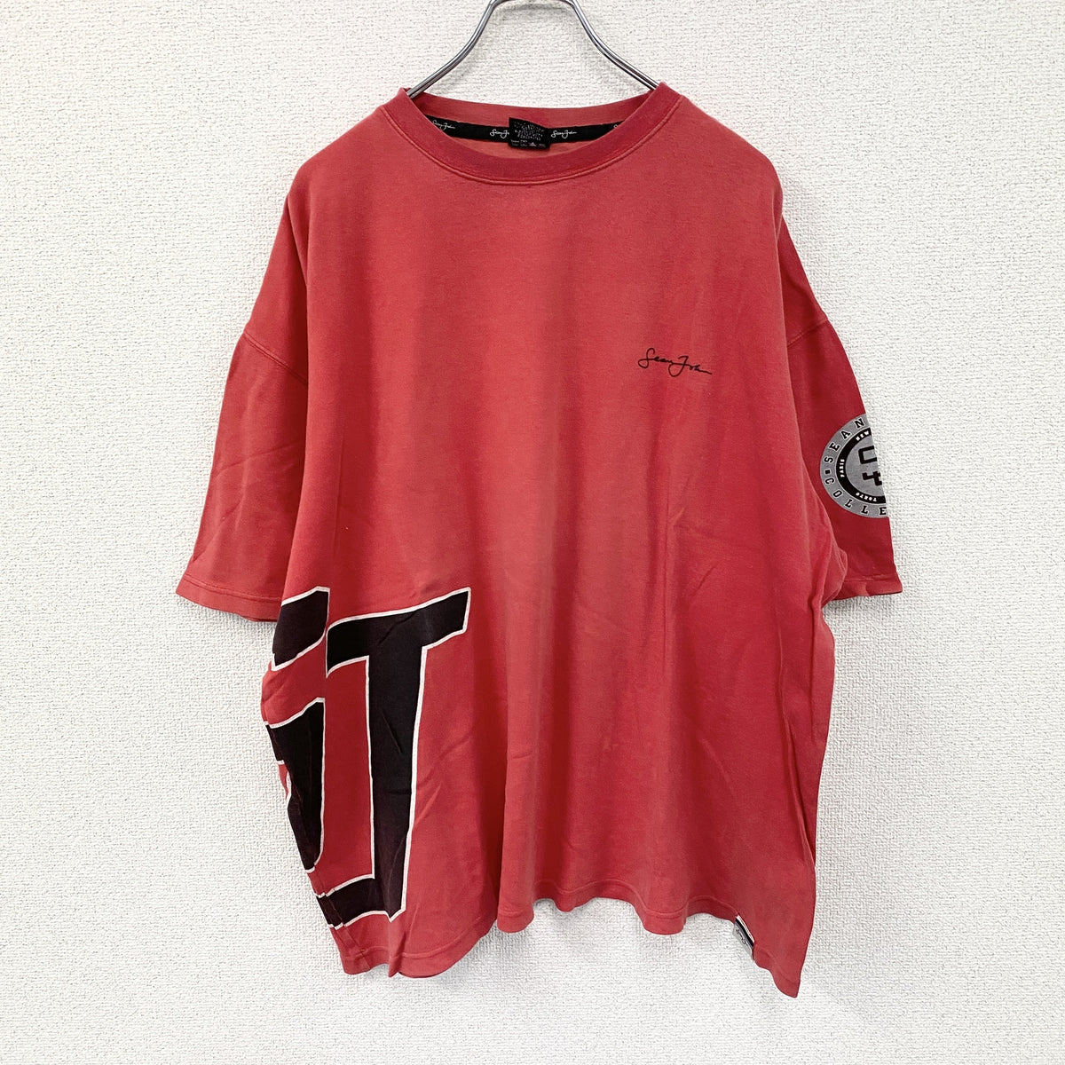 Sean Jhon　ショーンジョン　半袖プリントTシャツ　赤　レッド　XXLサイズ　古着