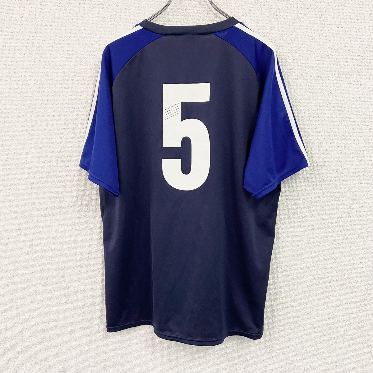 00s　adidas　アディダス　日本代表　半袖Tシャツ　ユニフォーム　フットボール　紺　ネイビー　XOサイズ　古着