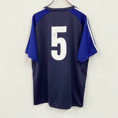 00s　adidas　アディダス　日本代表　半袖Tシャツ　ユニフォーム　フットボール　紺　ネイビー　XOサイズ　古着