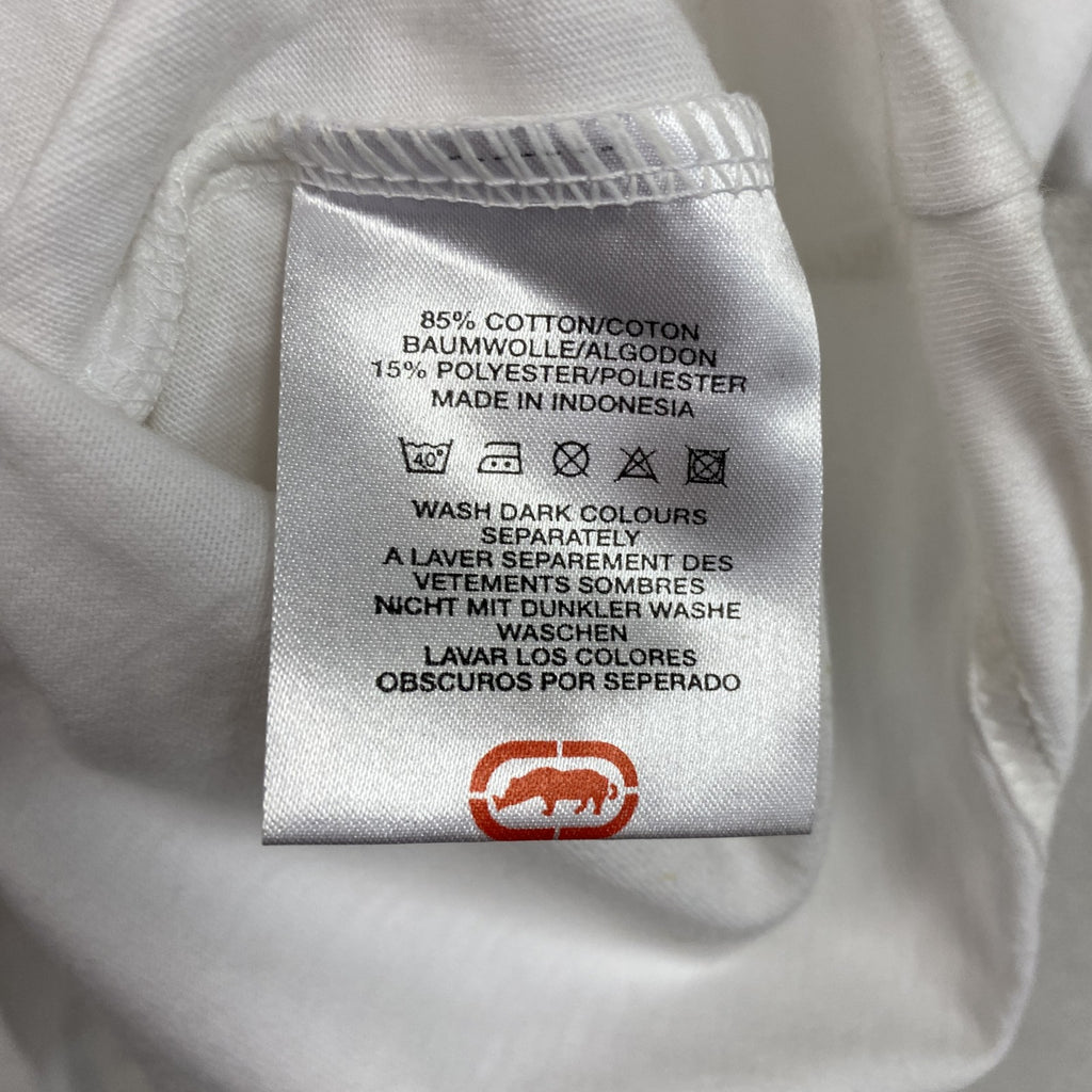 ECKO UNLTD.　エコーアンリミテッド　半袖プリントTシャツ　刺繍ロゴ　ワンポイント　白　ホワイト　Lサイズ　古着