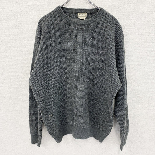 L.L.Bean　エルエルビーン　コットンニットセーター　グレー　Lサイズ