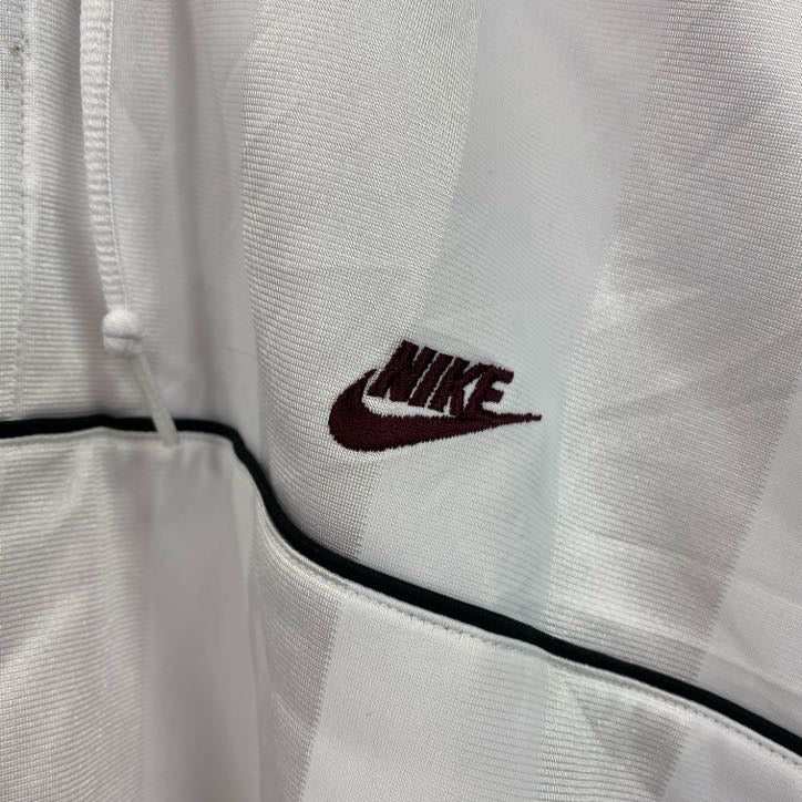 00s　NIKE　ナイキ　アノラックジャージパーカー　ヴィンテージ　ワンポイントロゴ刺繍　白　ホワイト　XLサイズ　古着