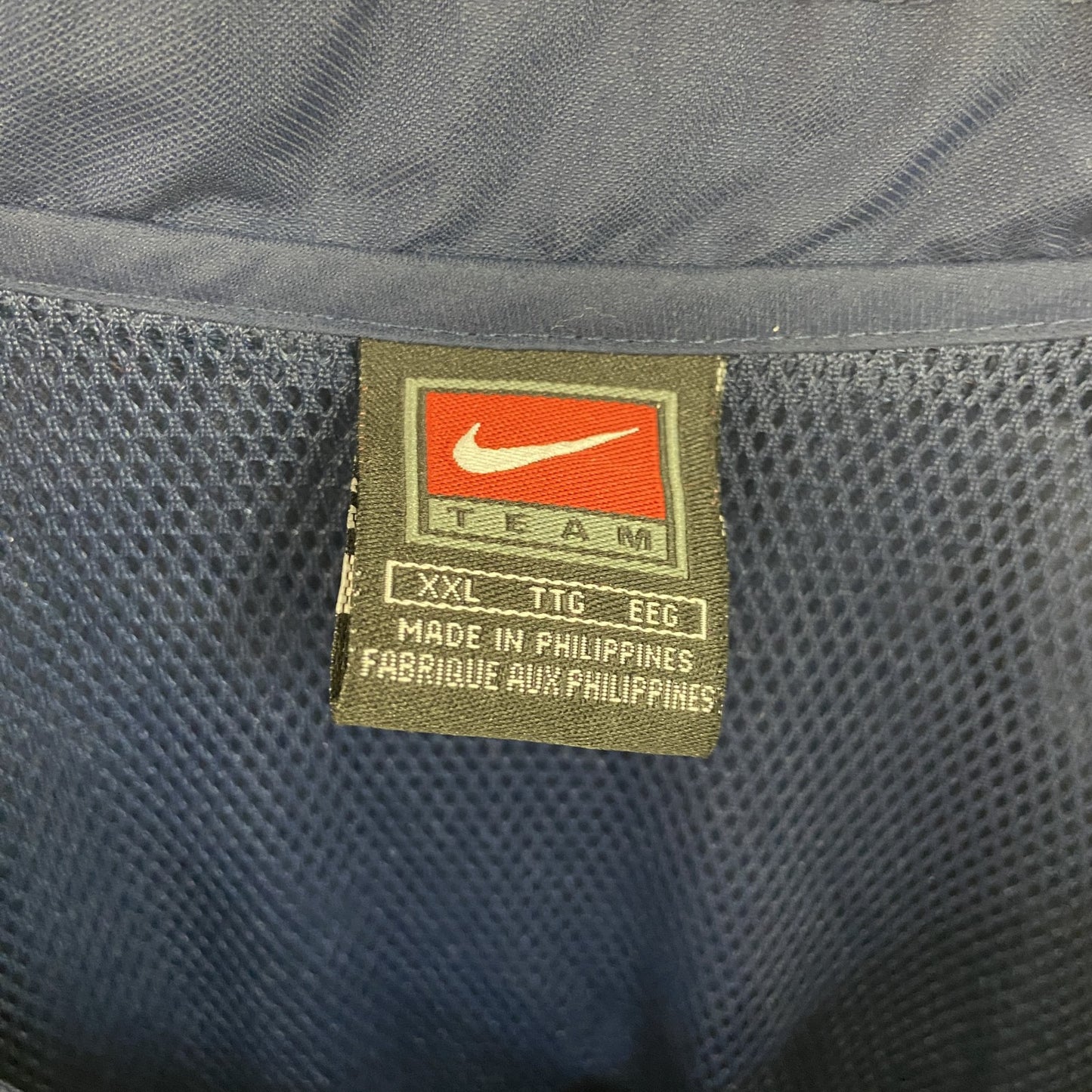 NIKE　ナイキ　プルオーバージャケット　刺繍ロゴ　フットボール　紺　ネイビー　2XLサイズ