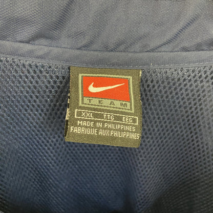 NIKE　ナイキ　プルオーバージャケット　刺繍ロゴ　フットボール　紺　ネイビー　2XLサイズ