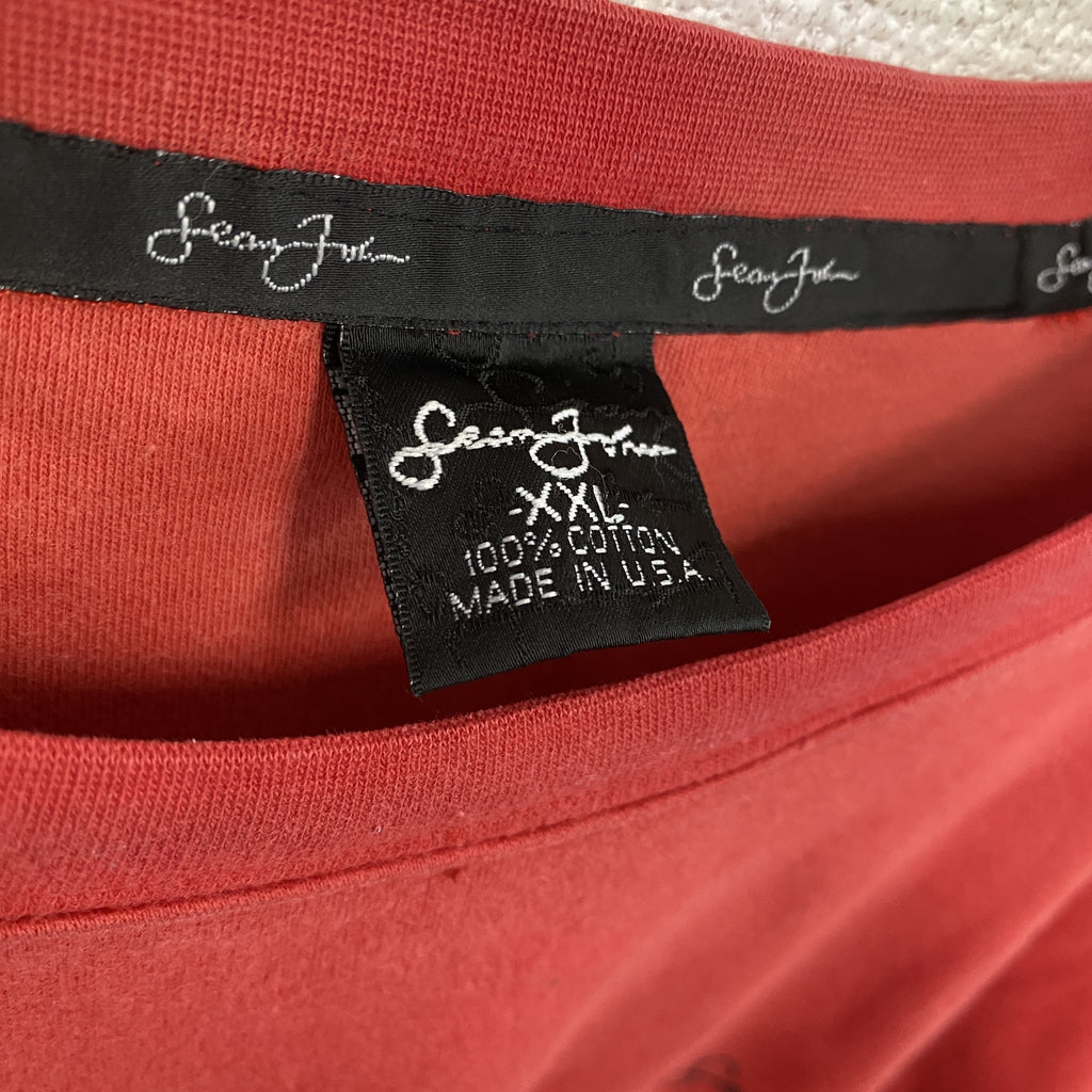Sean Jhon　ショーンジョン　半袖プリントTシャツ　赤　レッド　XXLサイズ　古着