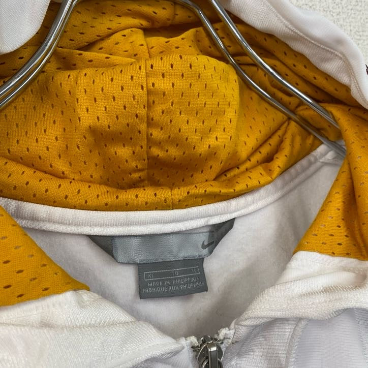 00s　NIKE　ナイキ　アノラックジャージパーカー　ヴィンテージ　ワンポイントロゴ刺繍　白　ホワイト　XLサイズ　古着