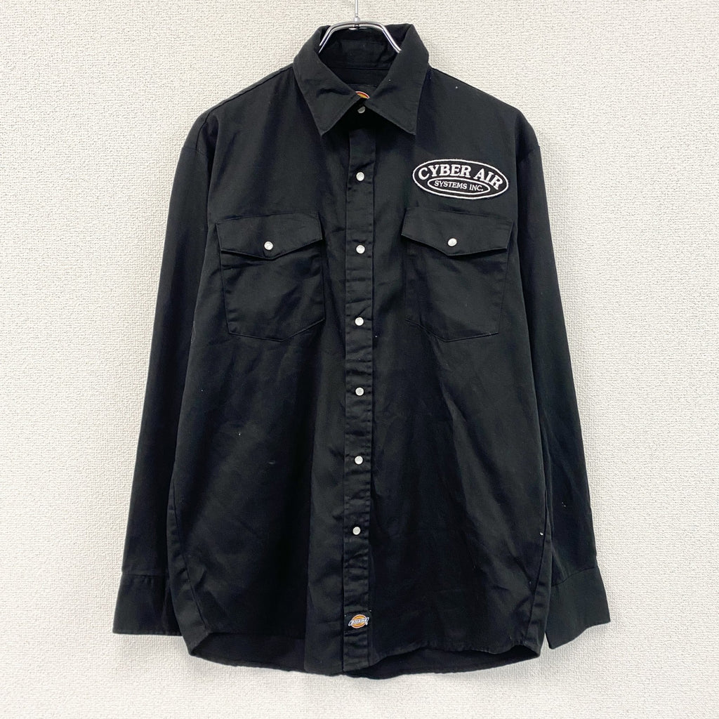 Dickies　ディッキーズ　長袖ワークシャツ　黒　ブラック　Mサイズ　古着