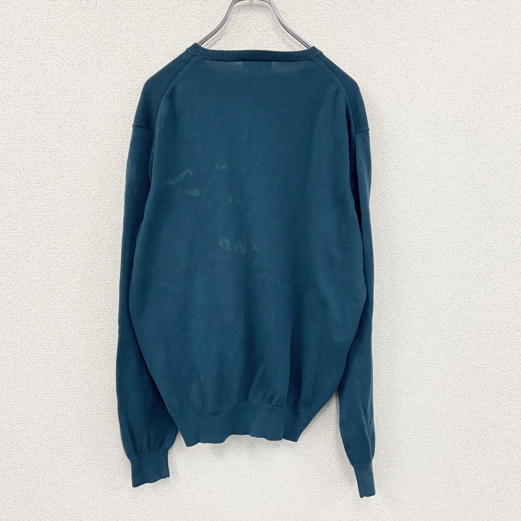 90s　Kappa　カッパ　コットンニットセーター　ヴィンテージ　青　ブルー　Lサイズ　古着