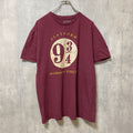 Harry Potter　ハリーポッター　半袖プリントTシャツ　ワインレッド　えんじ色　クルーネック　XLサイズ　古着