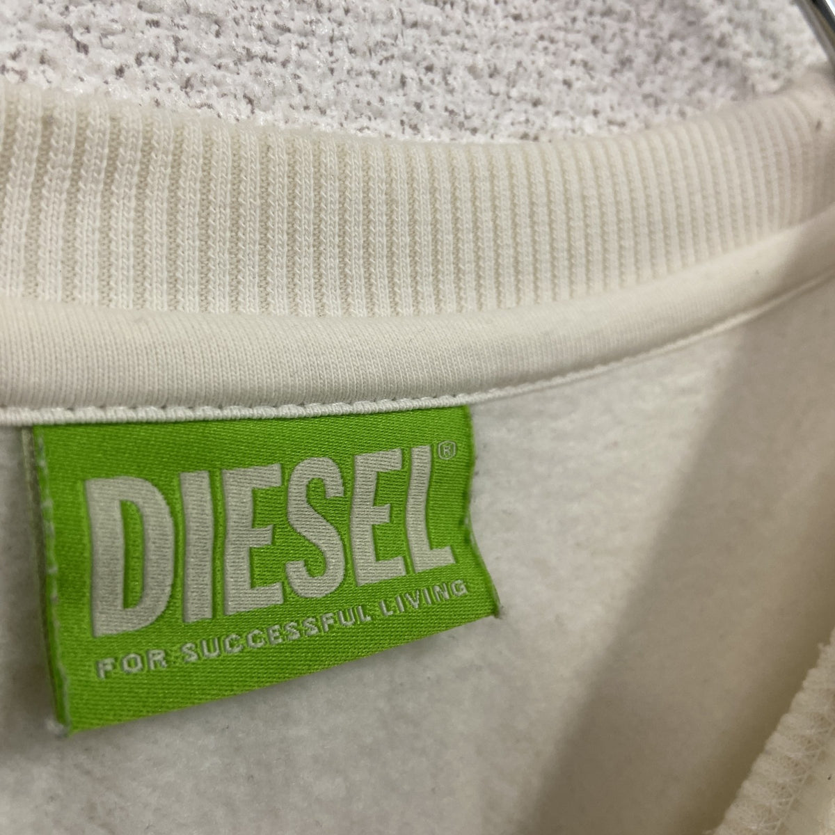 DIESEL　ディーゼル　スウェット/トレーナー　ロゴ　白　ホワイト　XSサイズ　古着