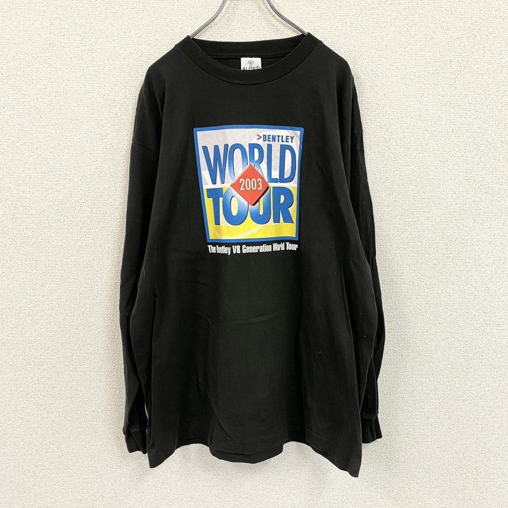 00s　ALORE　アローレ　長袖プリントTシャツ/ロンT　ヴィンテージ　黒　ブラック　XLサイズ　古着