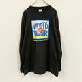 00s　ALORE　アローレ　長袖プリントTシャツ/ロンT　ヴィンテージ　黒　ブラック　XLサイズ　古着