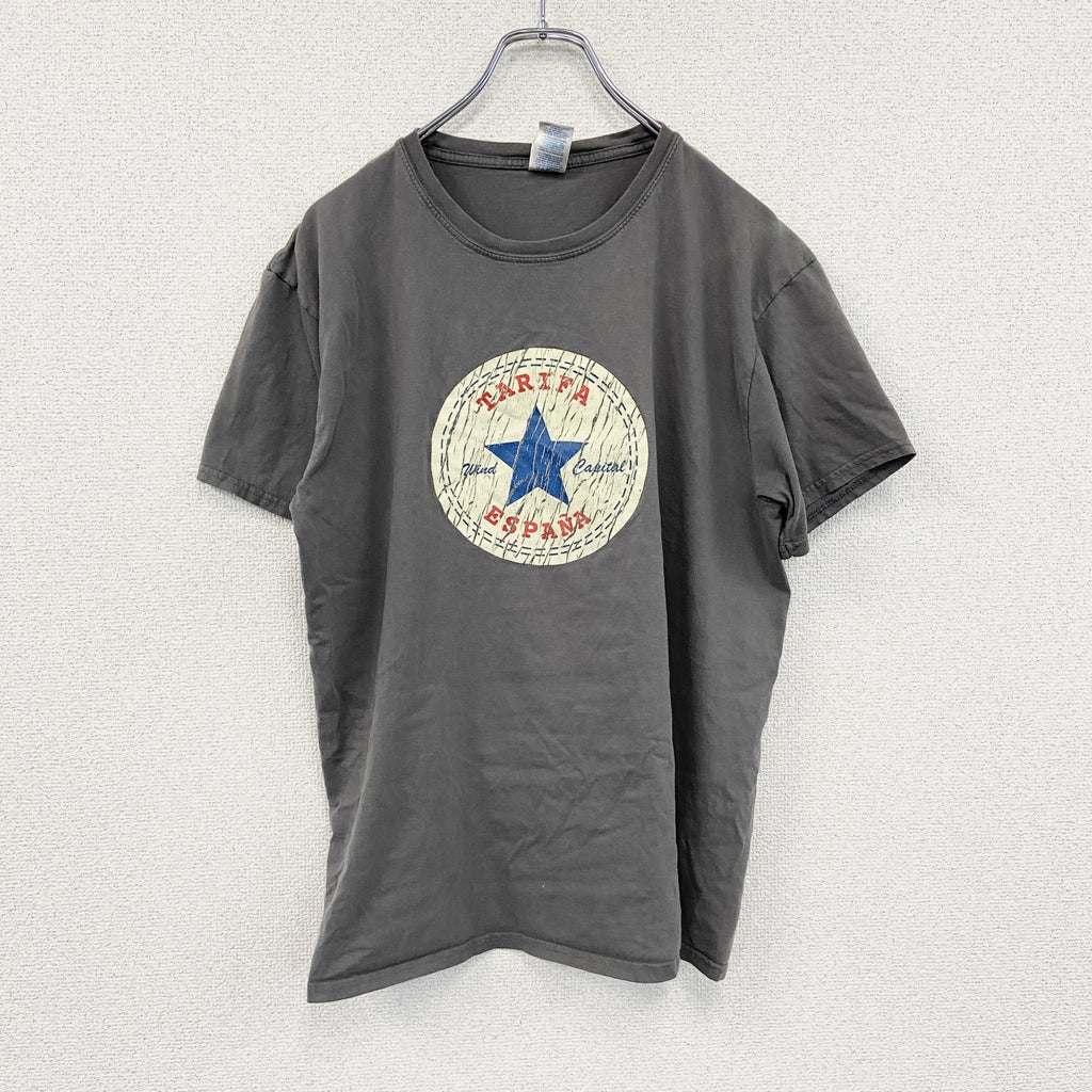 GILDAN　ギルダン　半袖プリントTシャツ　パロディT　灰色　グレー　Lサイズ カットソー メンズ コットン 古着