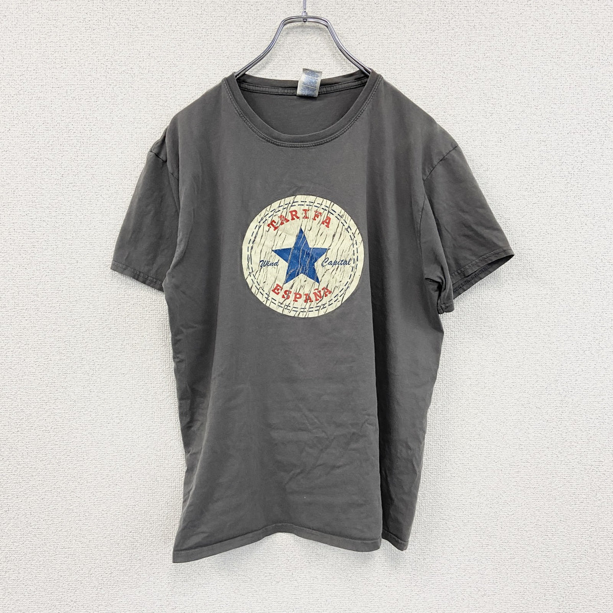 GILDAN　ギルダン　半袖プリントTシャツ　パロディT　灰色　グレー　Lサイズ カットソー メンズ コットン 古着