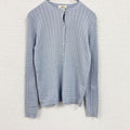 Brooks Brothers　ブルックスブラザーズ　ケーブルニットカーディガン　シルク×カシミヤ　ブルー　XSサイズ　古着