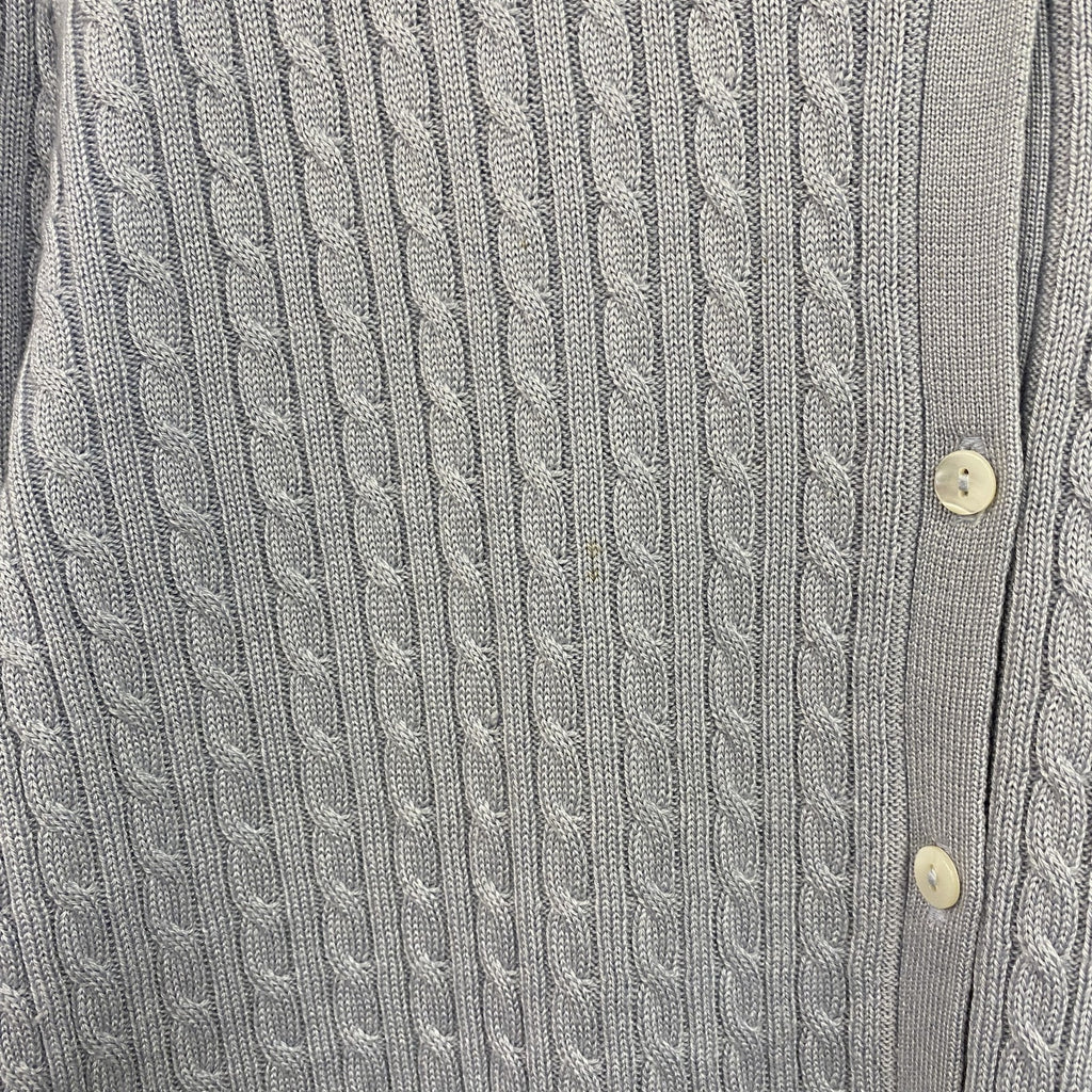 Brooks Brothers　ブルックスブラザーズ　ケーブルニットカーディガン　シルク×カシミヤ　ブルー　XSサイズ　古着