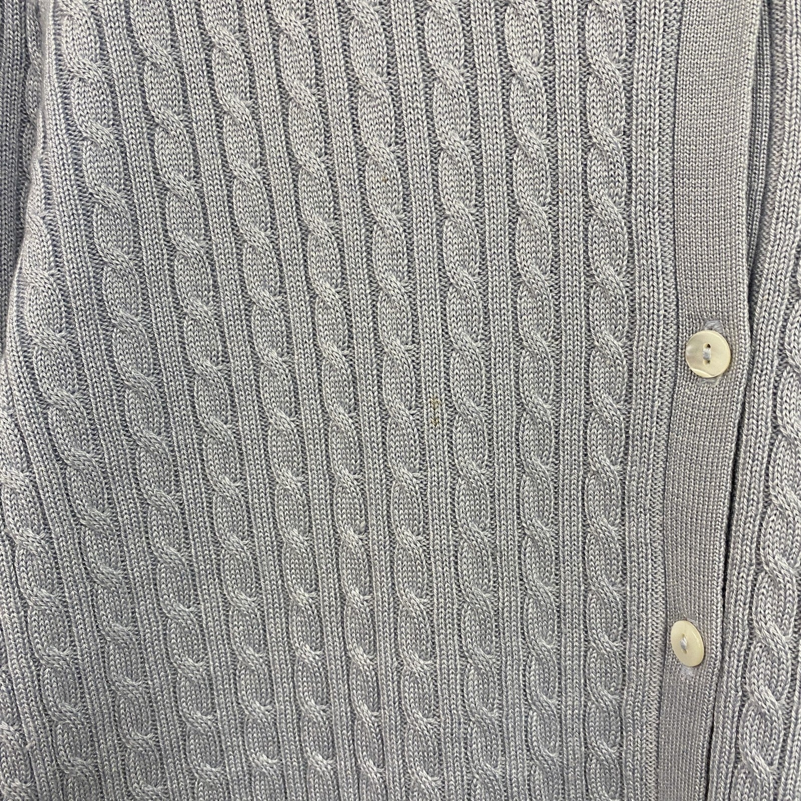 Brooks Brothers　ブルックスブラザーズ　ケーブルニットカーディガン　シルク×カシミヤ　ブルー　XSサイズ　古着