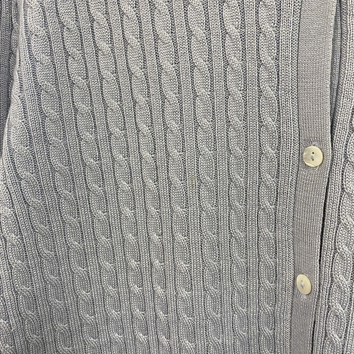 Brooks Brothers　ブルックスブラザーズ　ケーブルニットカーディガン　シルク×カシミヤ　ブルー　XSサイズ　古着